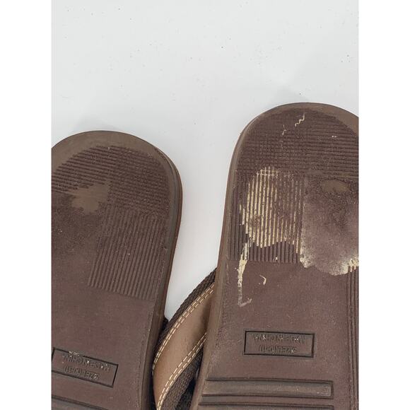 CHAPS Men's Brown Leather Thong Summer Sandals SZ 10-11 - Picture 9 of 9